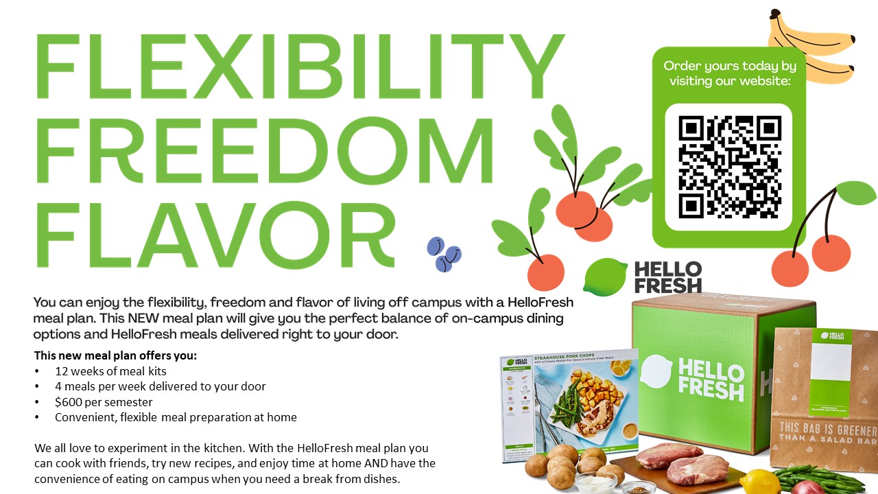 HelloFresh meal plan information with QR code to beaconcard website