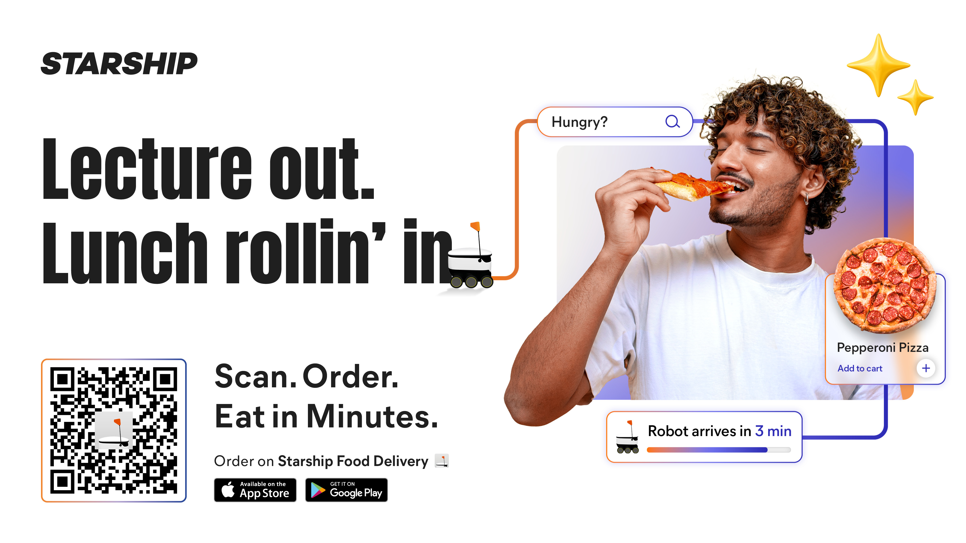 Starship banner with Pizza