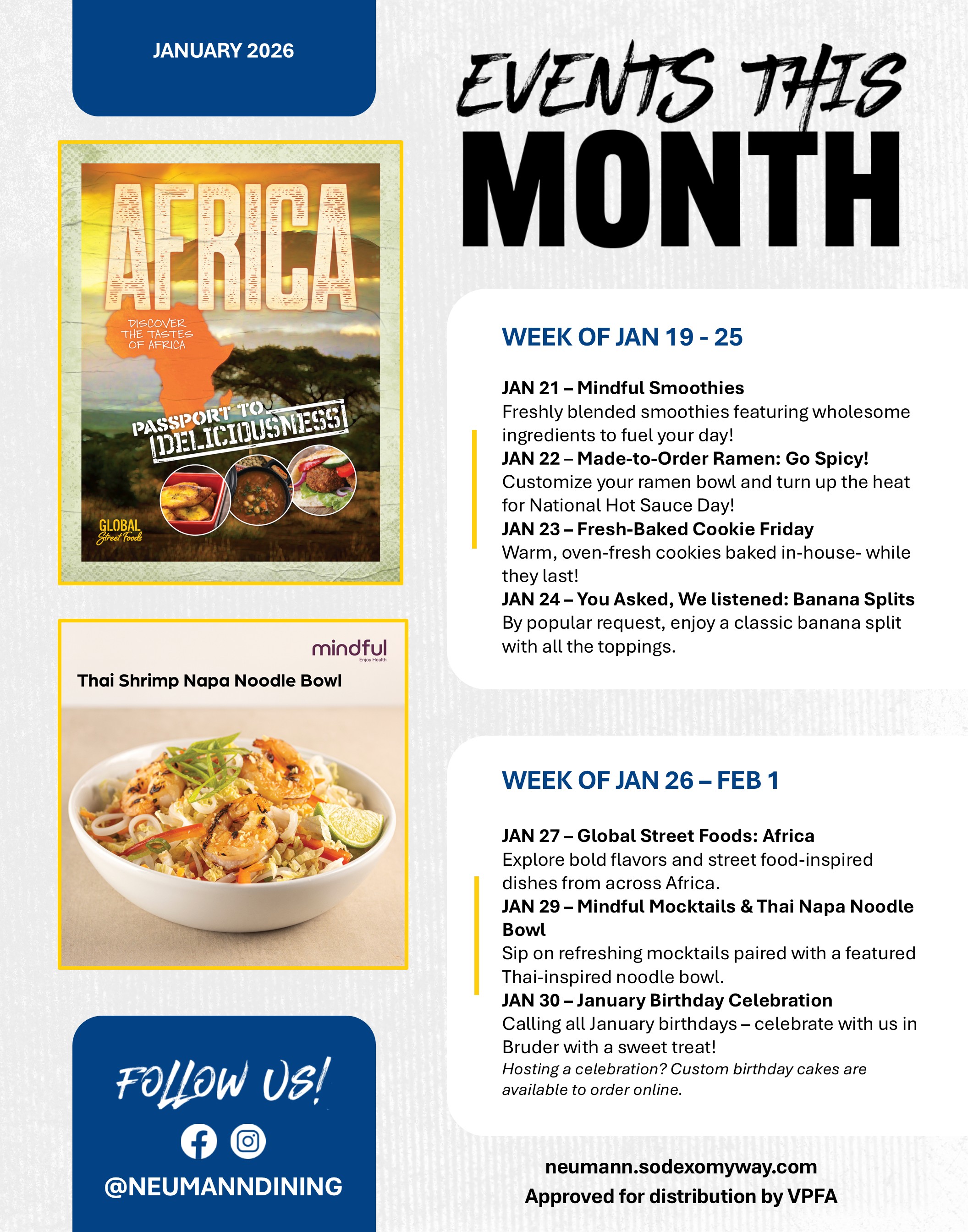 January 2026 Events Calendar