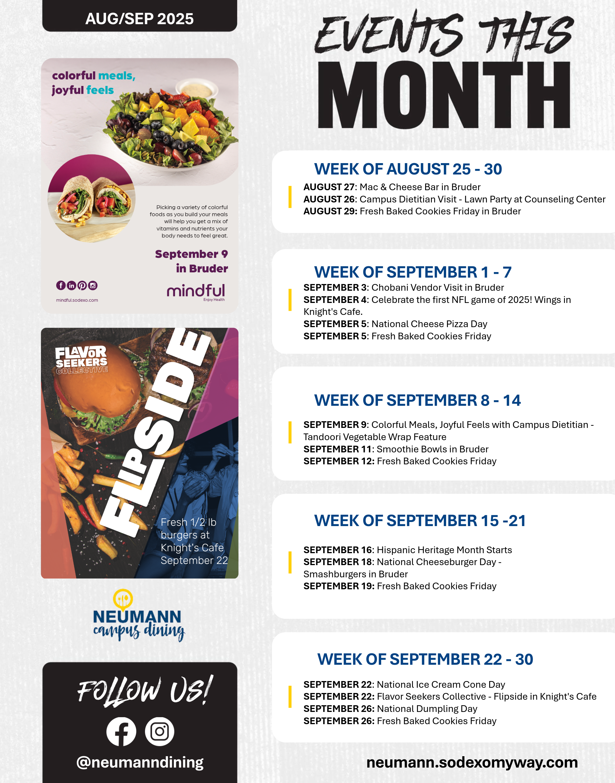 August & September 2025 Events Calendar